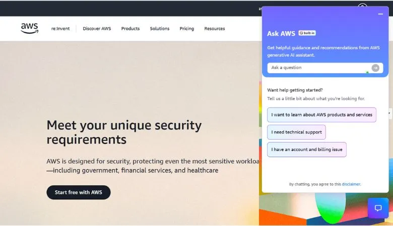 Amazon AWS chatbot